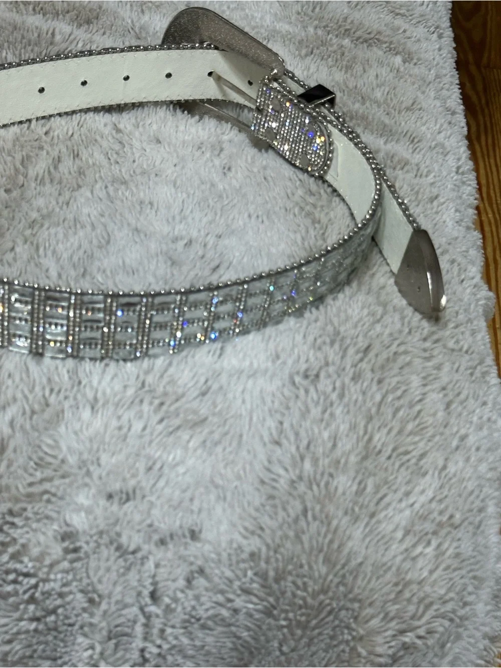 Crystal Embellished Silver Women's Belt - Picture 2 of 6